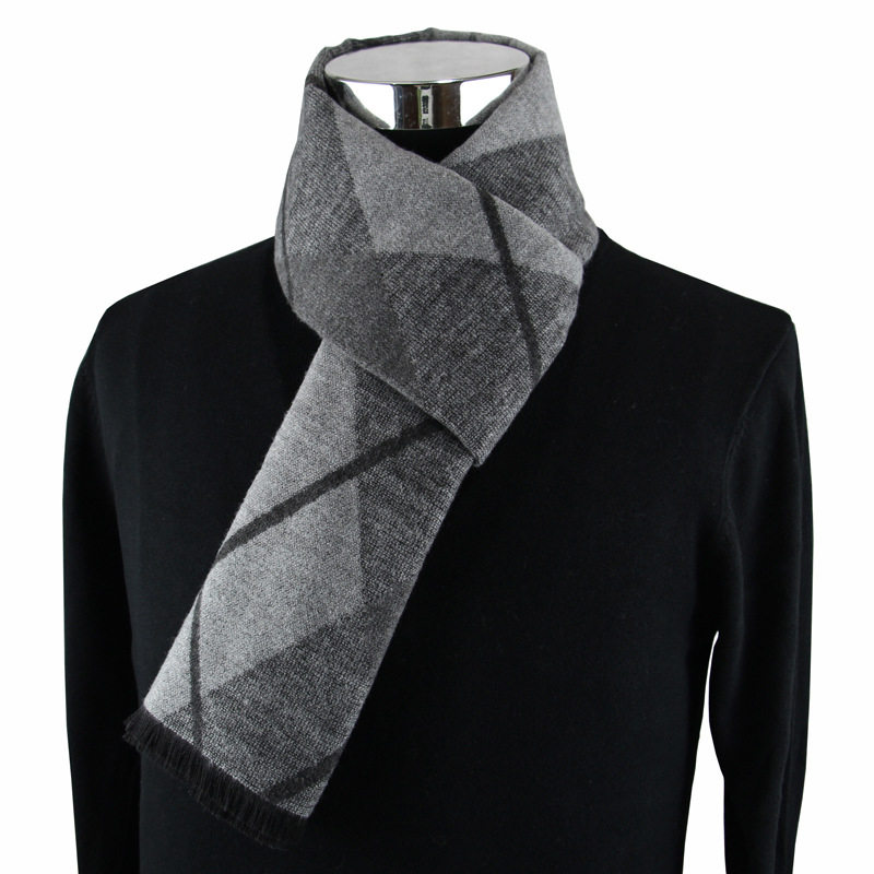 Wool Scarf Men - 最新ファッションデザインカジュアルスカーフ 冬用メンズカシミヤスカーフ 高級ブランド 高品質 暖かいネッカチーフ モダールスカーフ