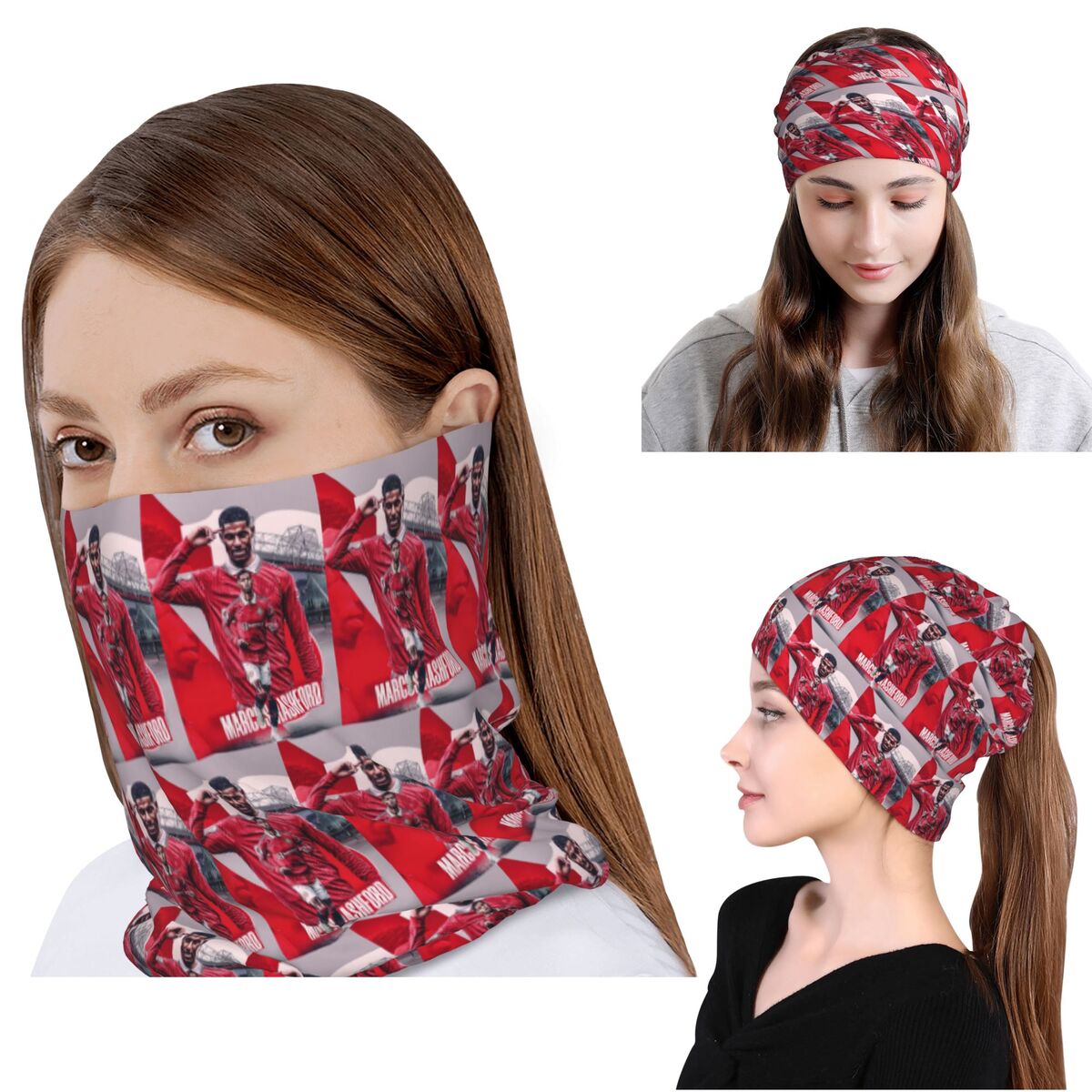 Knit Beanie Hat Warm - マーカス・ラッシュフォード 新しいゴールセレブレーション バンダナ ネックカバー ラップスカーフ 暖かい帽子