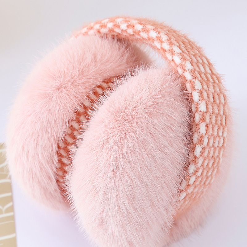 女性用、編み物で作られたふわふわのイヤーマフ。冬に暖かく耳を - Earmuffs Foldable のレビューと価格