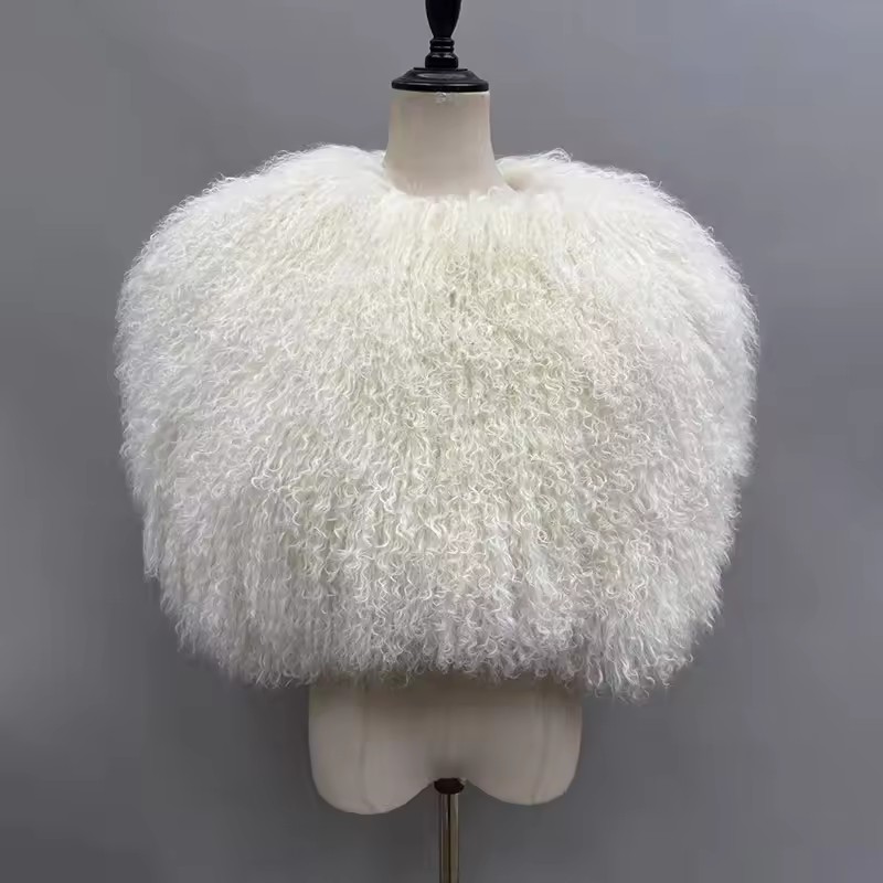 本物のモンゴル毛皮の女性用スカーフ、ショール、毛皮のレディー - Shawl Wrap Winter のレビューと価格