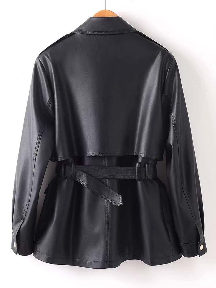 新しい女性用スプリットレザーモーターバイカージャケット春秋フ - Down Jacket Packable のレビューと価格