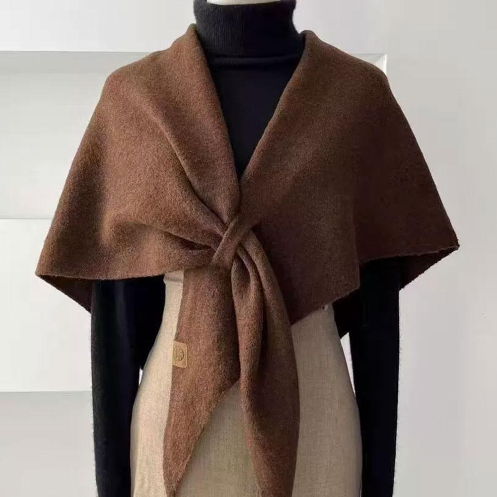 秋冬新作 レディース ネックラップ ウール混紡 三角ショール - Shawl Wrap Winter のレビューと価格