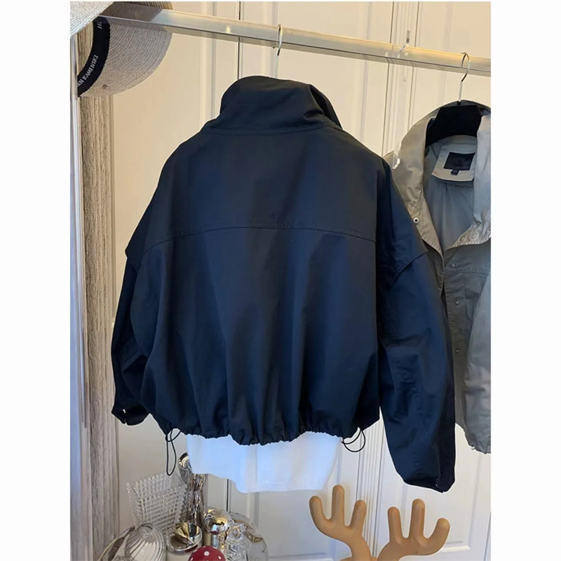 ハイネックドロープリーツ防風コートショート裏地ジャケット20 - Down Jacket Packable のレビューと価格