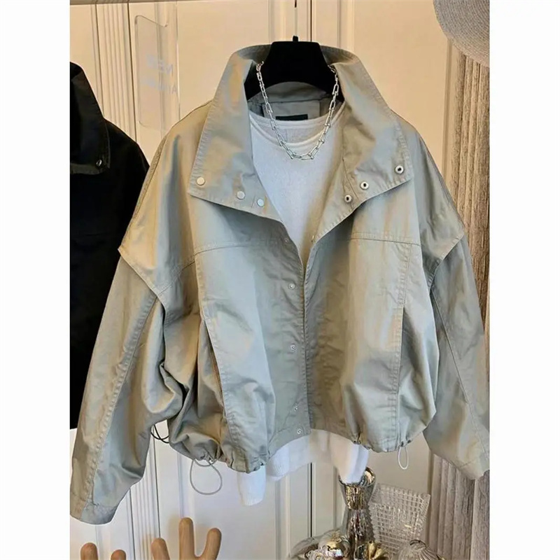 ハイネックドロープリーツ防風コートショート裏地ジャケット20 - Down Jacket Packable のレビューと価格
