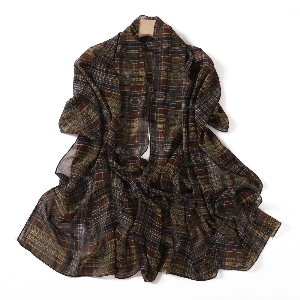 クラシックなロング丈の英国風チェック柄プリントスカーフ、シフ - Shawl Wrap Winter のレビューと価格