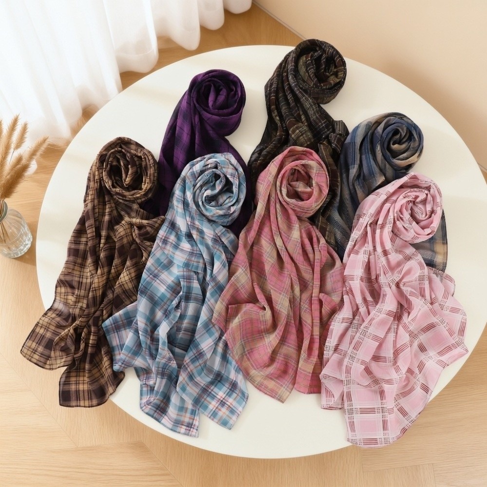 クラシックなロング丈の英国風チェック柄プリントスカーフ、シフ - Shawl Wrap Winter のレビューと価格