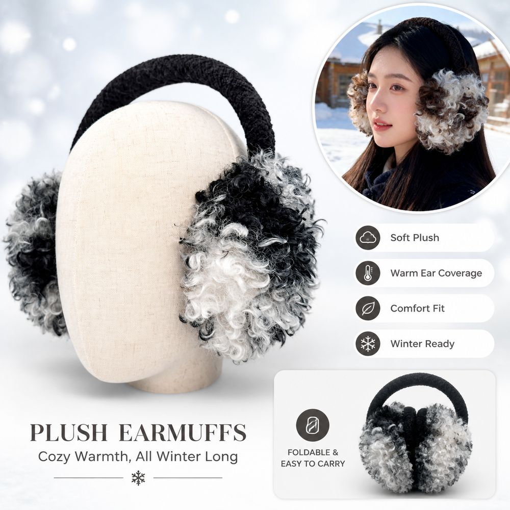 新しい折りたたみ式イヤーマフ、柔らかいニットヘッドバンド、フ - Earmuffs Foldable のレビューと価格